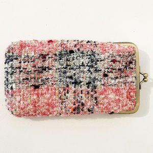 New! Anthropologie Miss Albright Pink Wool Tweed Purse